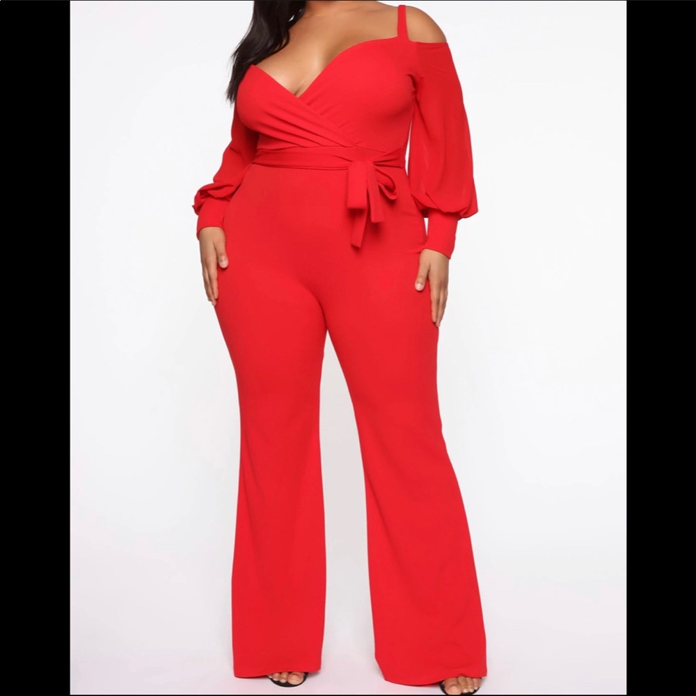 NWT Fashion Nova Red Jumpsuit - 2X